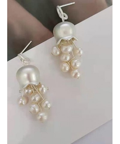 French-Inspired Lily of the Valley Pearl Drop Earrings in 14K Gold - Graceful Tassel Design with Long Pearls - Sophisticated ...