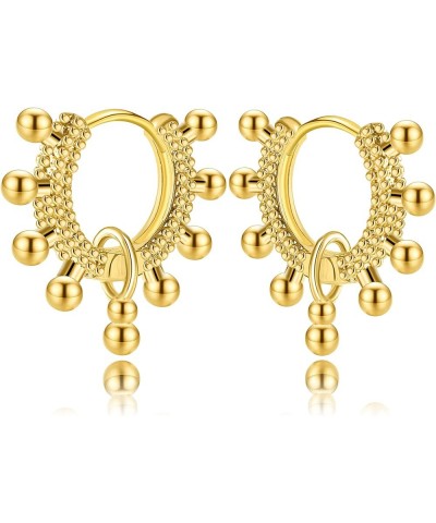 14K Real Gold Filled Huggie Hoop Earrings, Simple Dainty Earring for Women Ball-A $6.47 Earrings