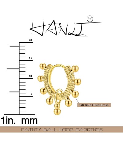 14K Real Gold Filled Huggie Hoop Earrings, Simple Dainty Earring for Women Ball-A $6.47 Earrings