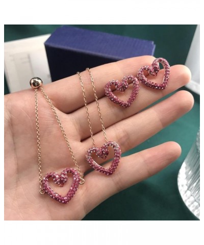 Original Fashion Bridal Jewelry Set Charm Luxury Crystal Pink Bear Necklace Earrings Bracelet Women's Gift 5642887 Necklace $...