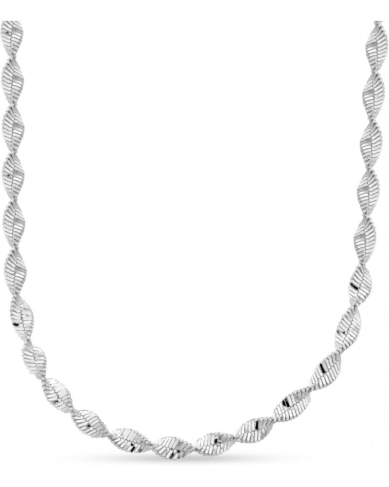 Sterling Silver Twisted Magic Herringbone Chain 20 Inch Necklace, Made in Italy $13.20 Necklaces