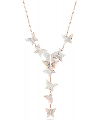 Lilia Y necklace, Butterfly, White, Rose-gold tone plated $47.90 Necklaces