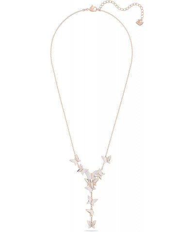 Lilia Y necklace, Butterfly, White, Rose-gold tone plated $47.90 Necklaces