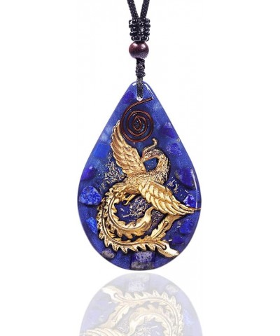 Phoenix Pendant For Women Orgonite Necklace Energy | Fire Bird Of New Beginnings Jewelry Green Aventurine Healing Crystals Ne...