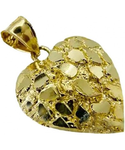 Hip Hop Unique Design Gold Nugget Heart Shaped Charm Pendant For Women and Men Jewerlry (Small, Gold) $11.76 Pendants