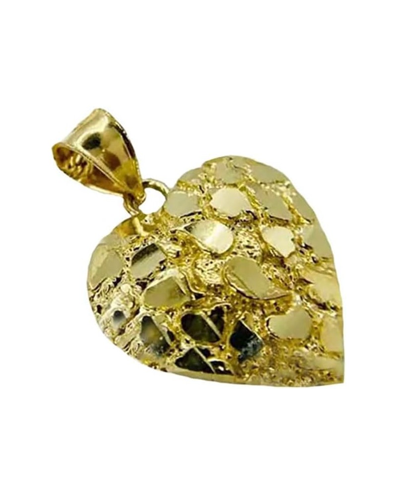 Hip Hop Unique Design Gold Nugget Heart Shaped Charm Pendant For Women and Men Jewerlry (Small, Gold) $11.76 Pendants