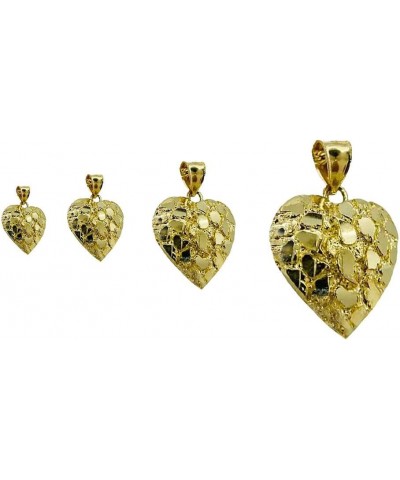 Hip Hop Unique Design Gold Nugget Heart Shaped Charm Pendant For Women and Men Jewerlry (Small, Gold) $11.76 Pendants