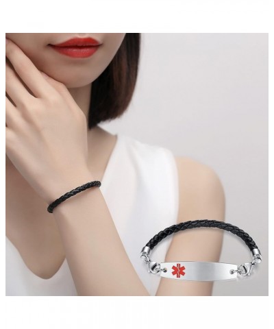 Interchangeable medical alert bracelets for men women free engraving medical bracelets BLACK / 6.5" penicillin $17.97 Bracelets