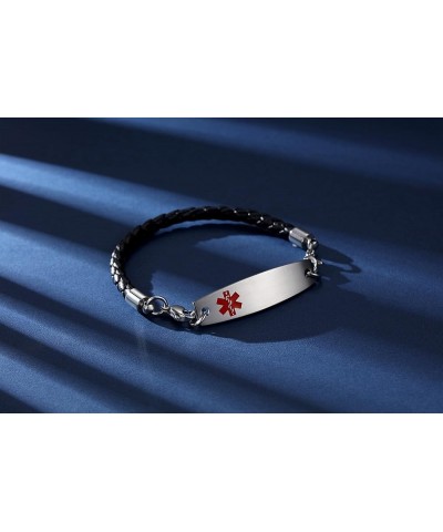 Interchangeable medical alert bracelets for men women free engraving medical bracelets BLACK / 6.5" penicillin $17.97 Bracelets