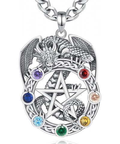 Dragon Wolf Necklaces Personalized for Men Women, 925 Sterling Silver Pendant, Stainless Steel Chain Dragon Chakra $30.24 Nec...