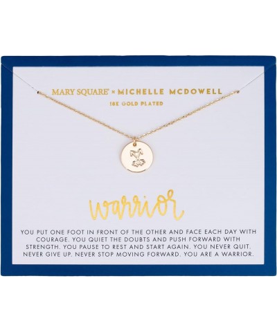 Inspirational Women's 16 inch 18k Gold Plated Charm Necklace Warrior Gold $15.03 Necklaces