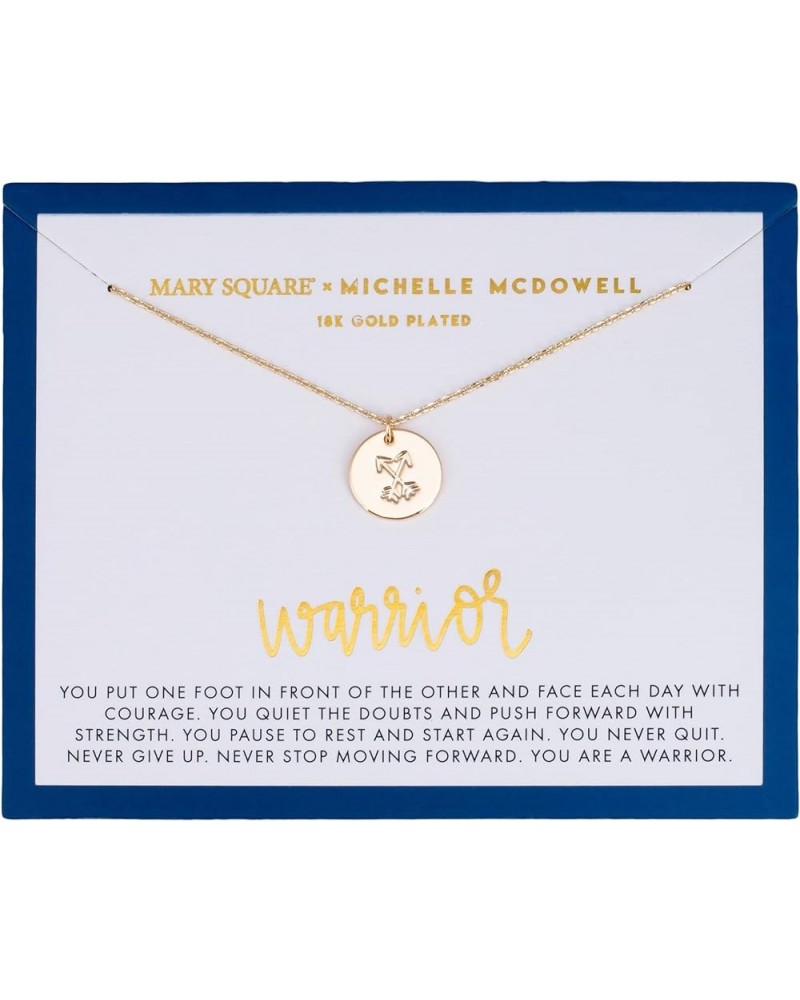 Inspirational Women's 16 inch 18k Gold Plated Charm Necklace Warrior Gold $15.03 Necklaces