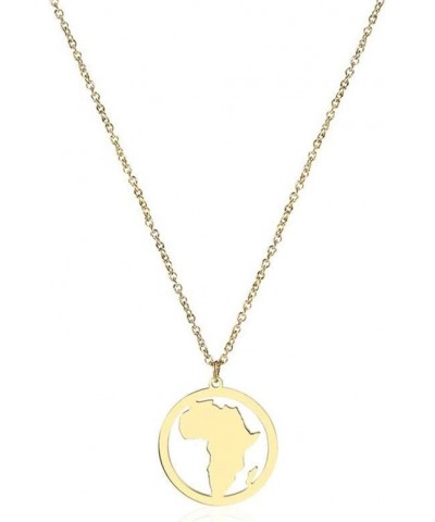 Fashion Africa Map Necklace Cut Copper Hollow Round Pendant Jewelry gold $10.72 Necklaces