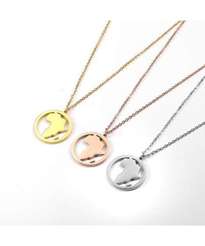 Fashion Africa Map Necklace Cut Copper Hollow Round Pendant Jewelry gold $10.72 Necklaces