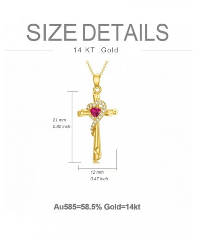 14K Real Gold Cross Necklace for Women Teen Girls,Yellow Gold Crucifix Cross Pendant Necklace Cross Jewelry Gifts for Birthda...