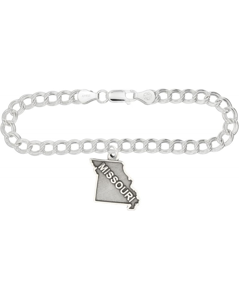 Sterling Silver Oxidized Missouri Charm -with Options charm bracelet $13.12 Bracelets