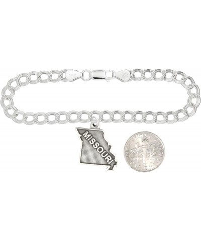 Sterling Silver Oxidized Missouri Charm -with Options charm bracelet $13.12 Bracelets