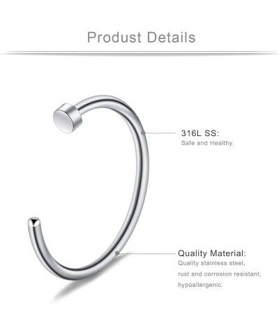 6-18pcs 18 Gauge Stainless Steel Body Jewelry Piercing Earrings Lip Nose Hoop Ring Unisex 6mm 8mm 10mm 18PCS - Mix Color 1 $8...