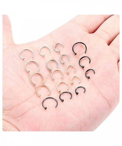 6-18pcs 18 Gauge Stainless Steel Body Jewelry Piercing Earrings Lip Nose Hoop Ring Unisex 6mm 8mm 10mm 18PCS - Mix Color 1 $8...