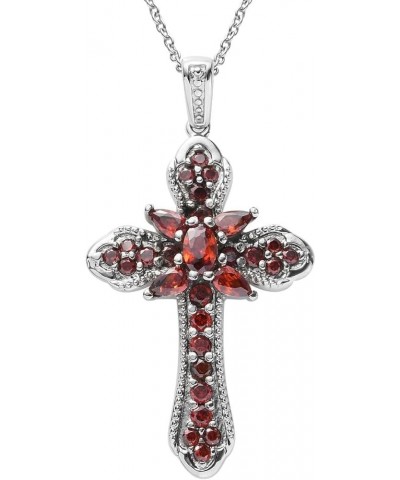 Cubic Zirconia Stainless Steel Hope Faith Prayer Cross Chain Pendant Necklace for Women 20" Catholic Christian Religious Birt...