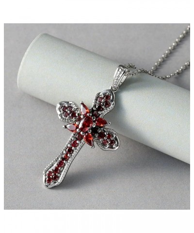 Cubic Zirconia Stainless Steel Hope Faith Prayer Cross Chain Pendant Necklace for Women 20" Catholic Christian Religious Birt...