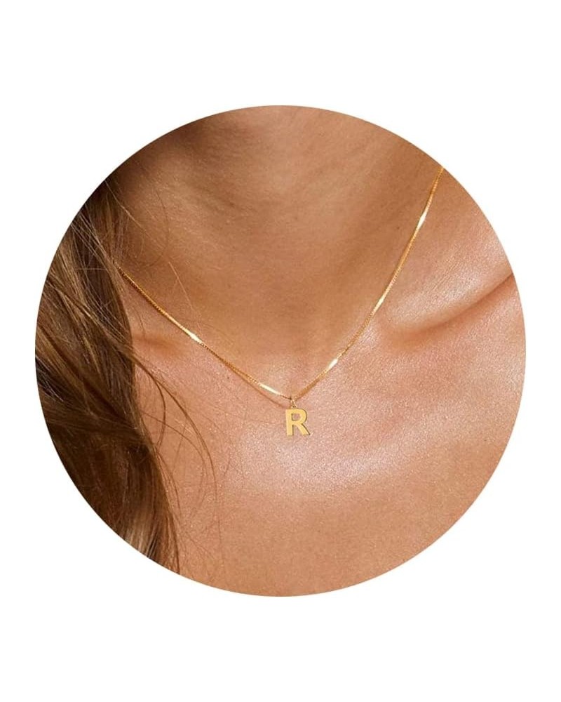 Initial Necklaces for Women, Dainty Gold Letter Necklace 14K Gold Plated Personalized Initial Pendant Necklace Tiny Monogram ...