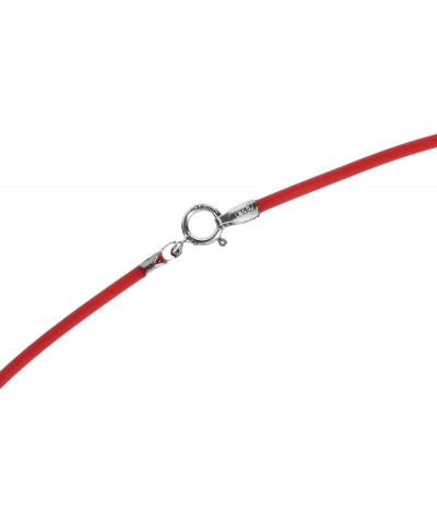 Simple 1.5mm Red Dainty Rubber Chord with .925 Sterling Silver Clasp Chic Necklace $6.03 Necklaces