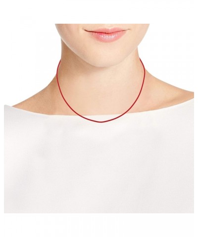 Simple 1.5mm Red Dainty Rubber Chord with .925 Sterling Silver Clasp Chic Necklace $6.03 Necklaces