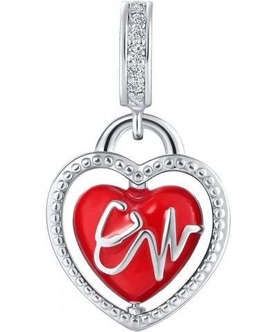 Guidance Angel Wing Key Lock Arrow Heart Charm Cubic Zirconia Bead for Pandora Bracelet Heartbeat $8.69 Bracelets