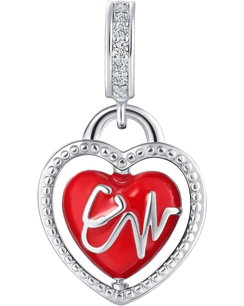 Guidance Angel Wing Key Lock Arrow Heart Charm Cubic Zirconia Bead for Pandora Bracelet Heartbeat $8.69 Bracelets