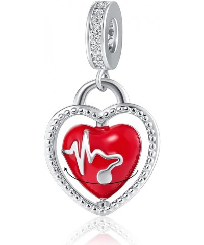 Guidance Angel Wing Key Lock Arrow Heart Charm Cubic Zirconia Bead for Pandora Bracelet Heartbeat $8.69 Bracelets