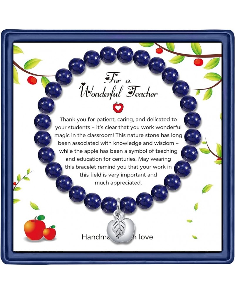 Teacher Appreciation Gifts for Women Natural Stone Beads Teacher Bracelet End of Year Teacher Gifts Christmas Birthday Gifts ...