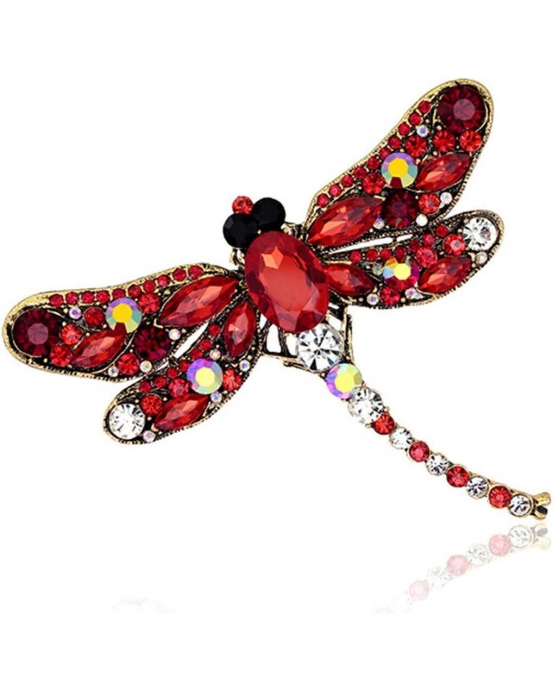 Charming Jewelry Women'S Vintage Dragonfly Crystal Scarf Pin Brooches Red $5.06 Brooches & Pins