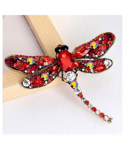 Charming Jewelry Women'S Vintage Dragonfly Crystal Scarf Pin Brooches Red $5.06 Brooches & Pins