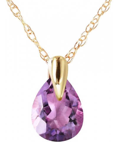 Genuine 14k Solid Gold Necklace with 0.68 Carat (CTW) Natural Amethyst 16.0 Inches $80.91 Necklaces