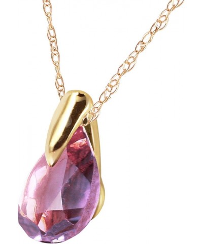 Genuine 14k Solid Gold Necklace with 0.68 Carat (CTW) Natural Amethyst 16.0 Inches $80.91 Necklaces