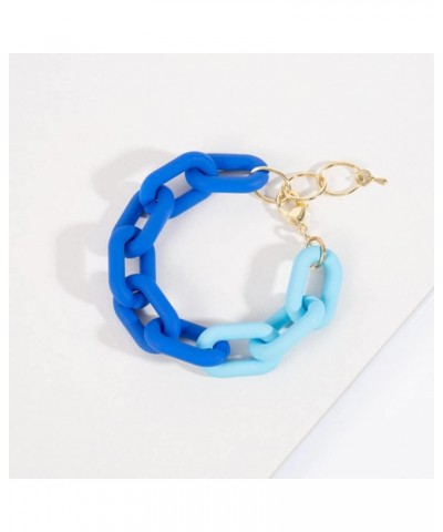 Multicolor Resin Lightweight Summer Chunky Thick Link Chain Bracelets Trendy Y2k Rainbow Candy Color Thick Paperclip Chain Br...