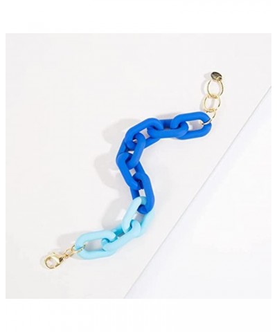 Multicolor Resin Lightweight Summer Chunky Thick Link Chain Bracelets Trendy Y2k Rainbow Candy Color Thick Paperclip Chain Br...