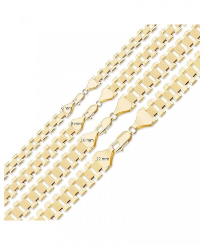 10K Real Gold 6 MM, 8 MM, 10 MM, 12 MM, Presidential Watch Band Style Link Chain Necklace 6 MM 28 inches $446.99 Necklaces