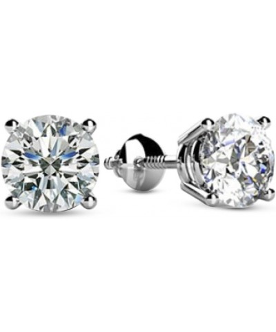 IGI Certified LAB-GROWN Round Cut Diamond Earrings 4 Prong Screw Back Ultra Premium Collection (H-I Color, VS1-VS2 Clarity) 6...