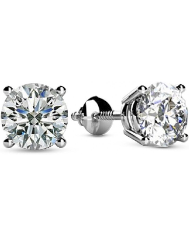 IGI Certified LAB-GROWN Round Cut Diamond Earrings 4 Prong Screw Back Ultra Premium Collection (H-I Color, VS1-VS2 Clarity) 6...