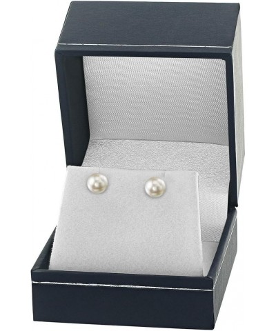 14K Gold Screwback AAA Quality Round White Akoya Cultured Pearl Stud Earrings for Women Yellow Gold 6.5-7.0mm $61.20 Earrings