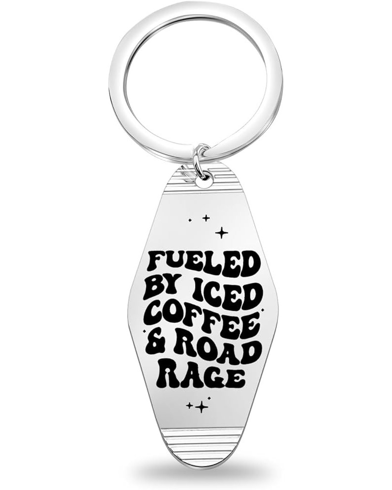 Funny Road Rage Gift Iced Coffee Lovers Gift Fueled By Iced Coffee And Road Rage Keychain Truck Driver Jewelry Gift Fueled Co...