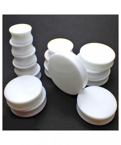 3-50mm Acrylic Solid Ear plug White&Black Earing Large Big Tunnel Size Stretcher Saddle Flesh Tunnel Expander One Pair White,...