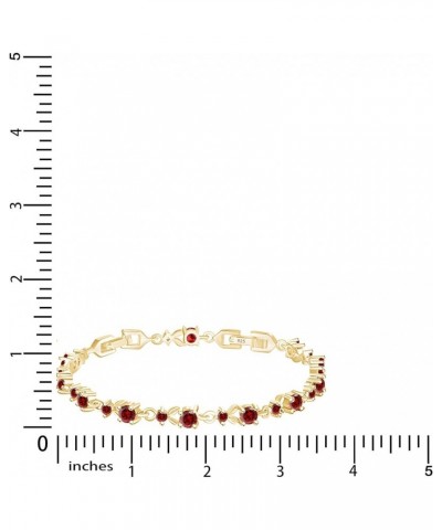 14k Yellow Gold Over Sterling Silver Leaf Shape Tennis Bracelet Valentine's Day Gift For Her Garnet 8.25 Inches $39.90 Bracelets