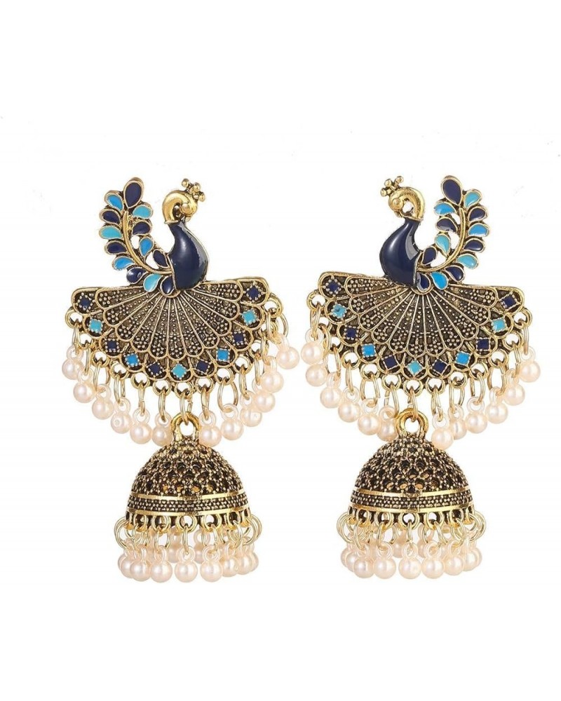 Peacock Ethnic Boho Dangle Earrings Tinkle Bell Vintage Drop Earrings for Women Chandelier Earrings(er006377) Blue $8.66 Earr...