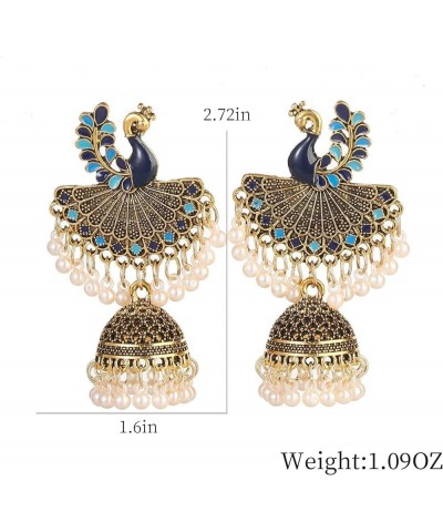 Peacock Ethnic Boho Dangle Earrings Tinkle Bell Vintage Drop Earrings for Women Chandelier Earrings(er006377) Blue $8.66 Earr...