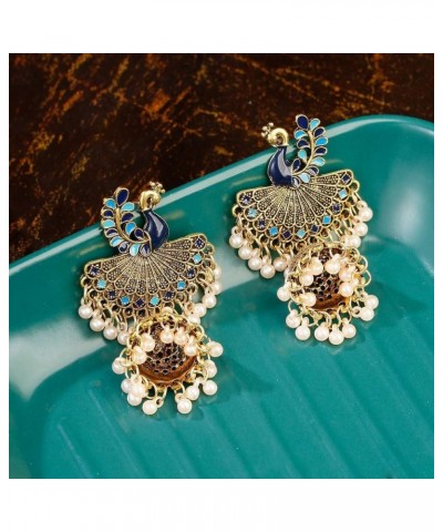 Peacock Ethnic Boho Dangle Earrings Tinkle Bell Vintage Drop Earrings for Women Chandelier Earrings(er006377) Blue $8.66 Earr...