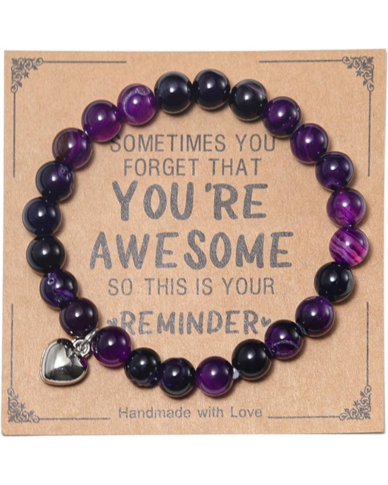 Natural Stone Inspirational Bracelet Unique Sometimes You Forget that You Are Awesome Bracelet Birthday Christmas Healing Str...