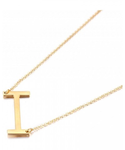 Women Girls Stainless Steel Large Initial Pendant Necklace Alphabet 26 A-Z Gold/Silver I gold (stainless steel) $9.34 Necklaces